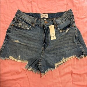 Sneak Peek Blue Distressed Jean Shorts